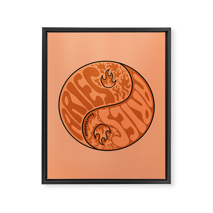 Aries Yin Yang Framed Canvas Print Gallery Image 1