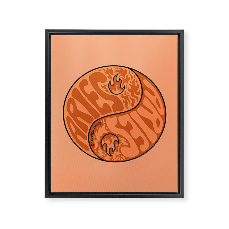 Aries Yin Yang Framed Canvas Print Gallery Image 8