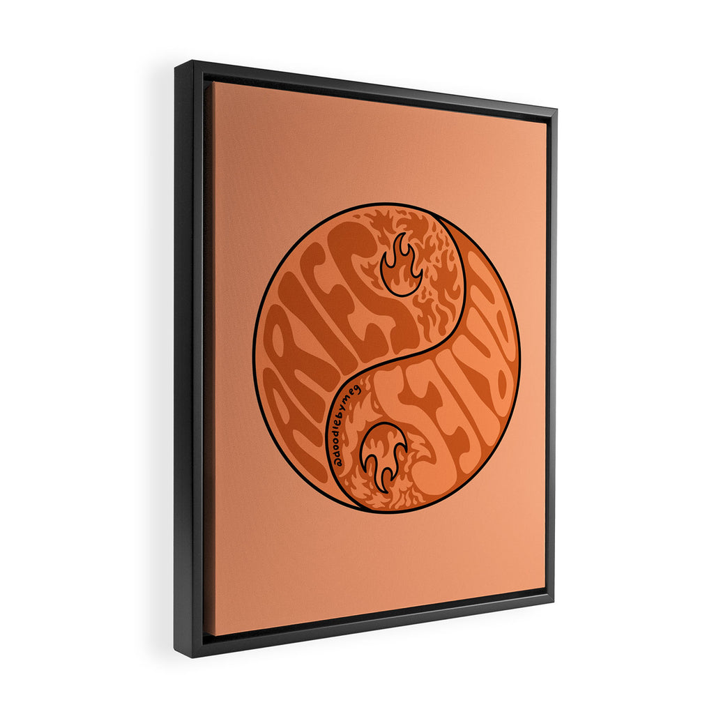 Aries Yin Yang Framed Canvas Print Gallery Image 2