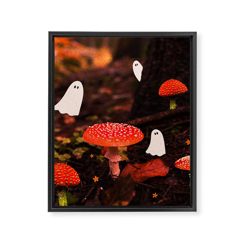 Autumn Ghost Forest Collage Framed Canvas Print Gallery Image 8