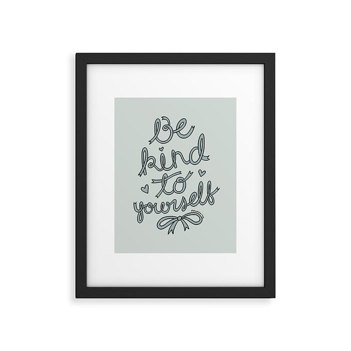 Be Kind To Yourself in Blue Framed Art Print Gallery Image 1