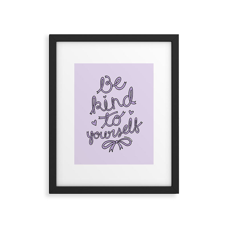 Be Kind to Yourself in Purple Framed Art Print Gallery Image 5