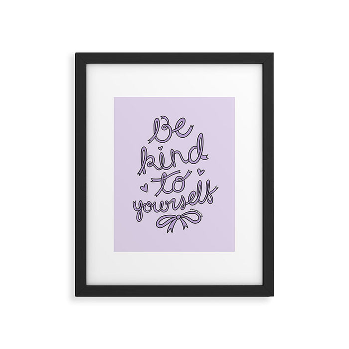 Be Kind to Yourself in Purple Framed Art Print Gallery Image 1