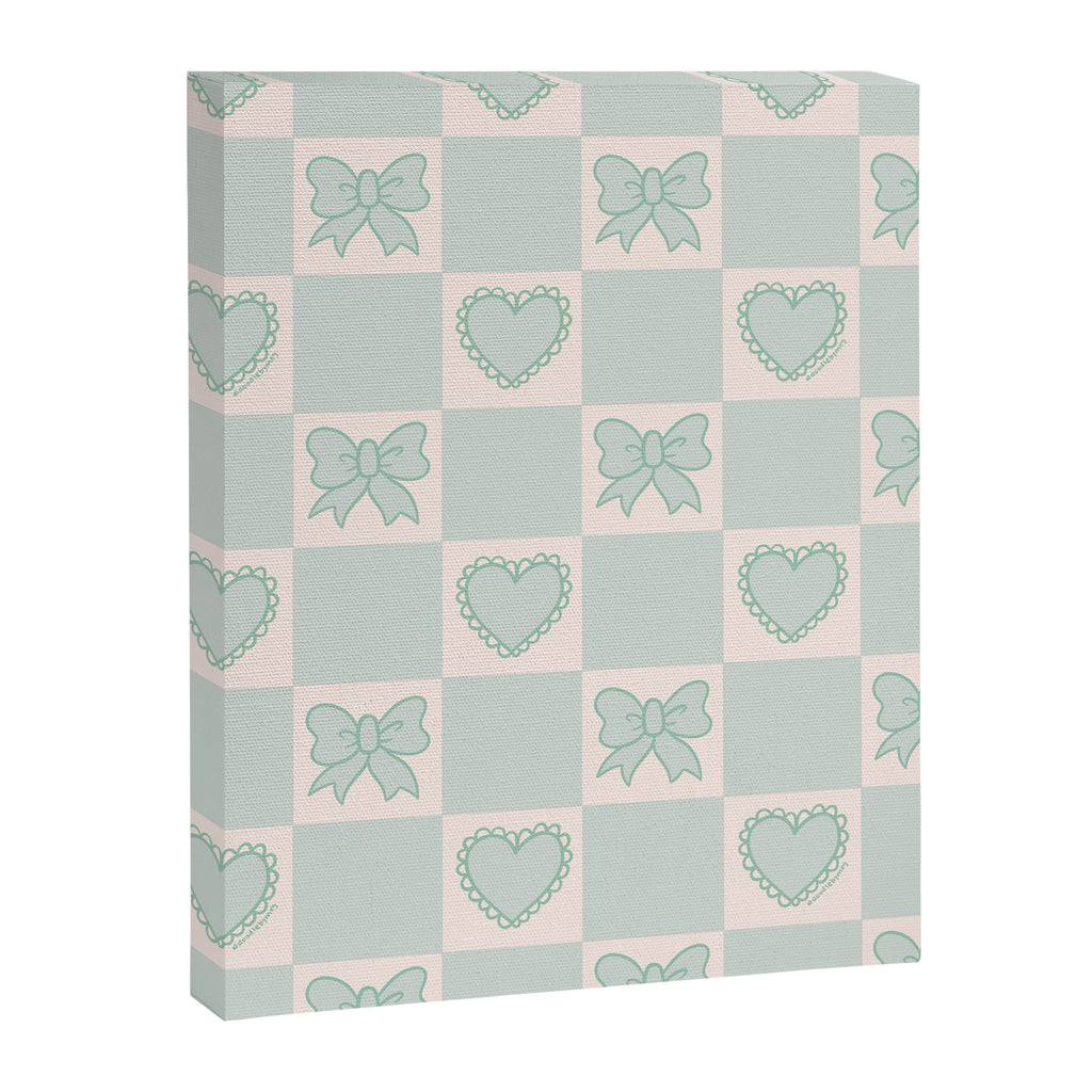 Blue Bow Checkered Print Canvas Print Gallery Image 8
