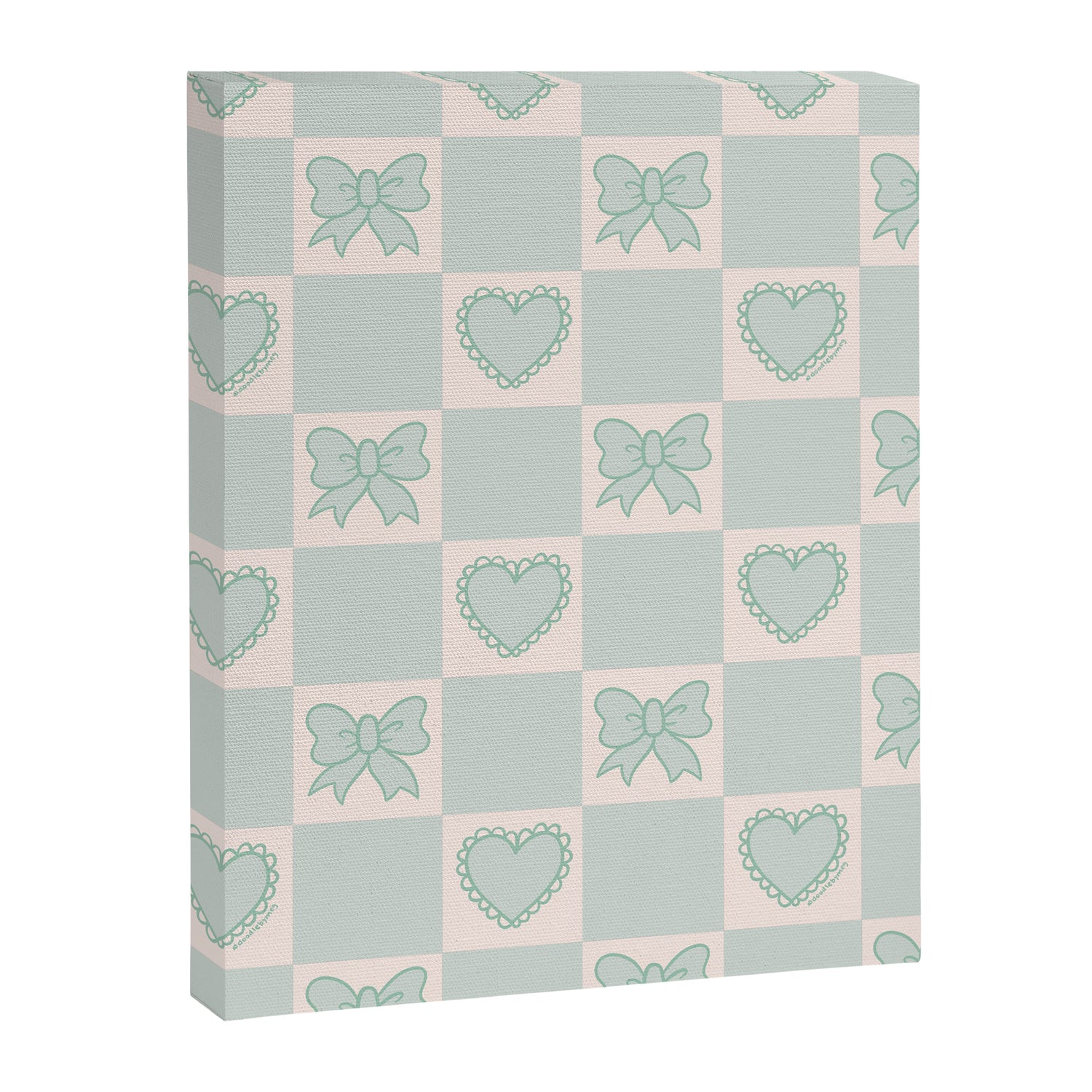 Blue Bow Checkered Print Canvas Print Gallery Image 8