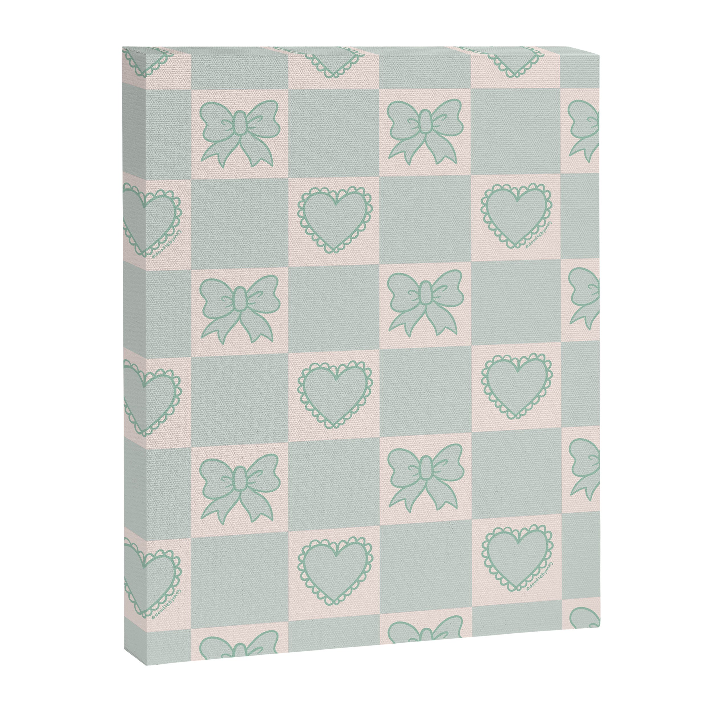 Blue Bow Checkered Print Canvas Print Gallery Image 8