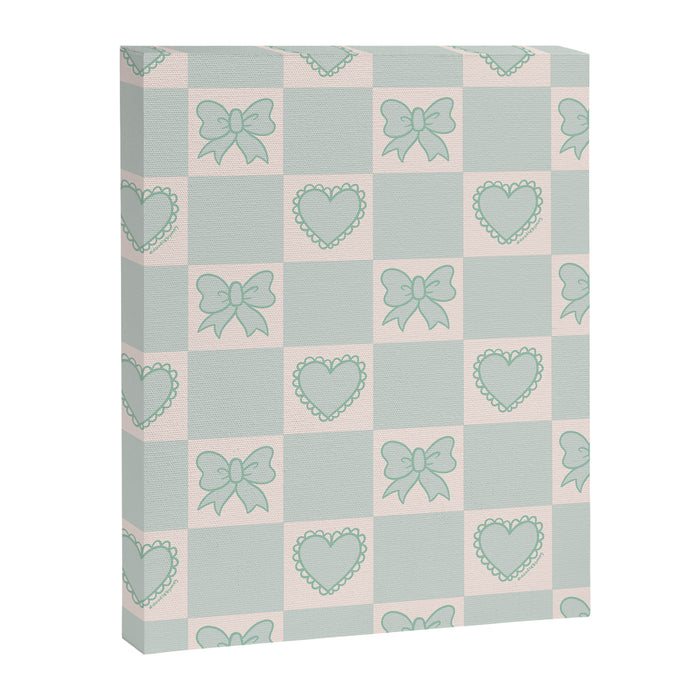 Blue Bow Checkered Print Canvas Print Gallery Image 1