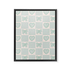 Blue Bow Checkered Print Framed Canvas Print Gallery Image 8