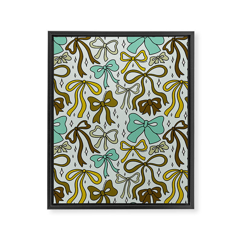 Blue Bow Print Framed Canvas Print Gallery Image 8