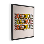 Bonjour Bonjour Bonjour Framed Canvas Print Gallery Image 2