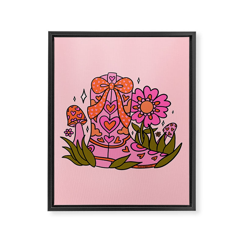 Bow Cowgirl Boot Framed Canvas Print Gallery Image 8