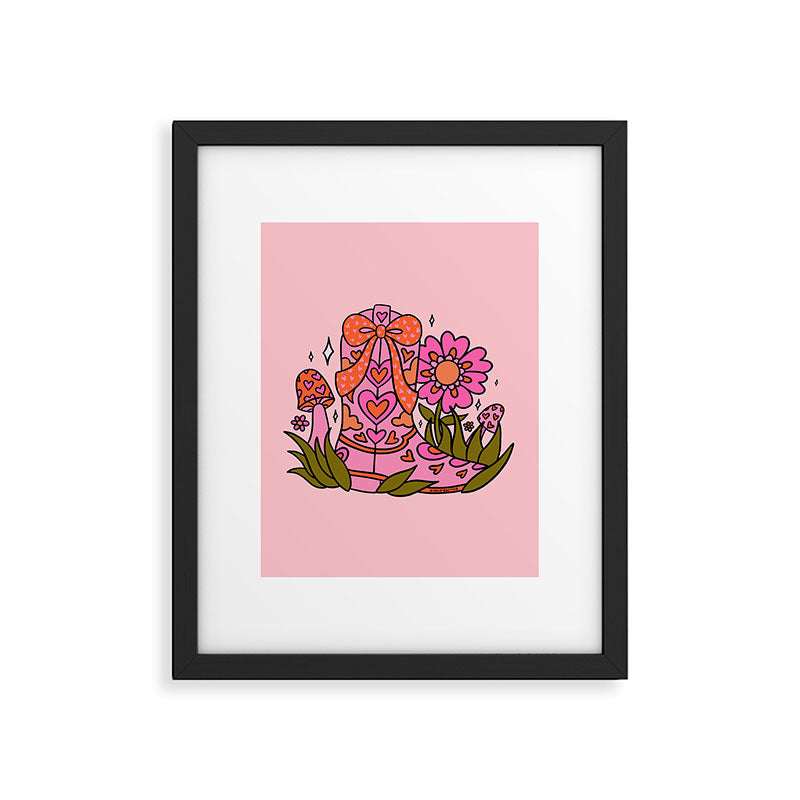 Bow Cowgirl Boot Framed Art Print Gallery Image 6