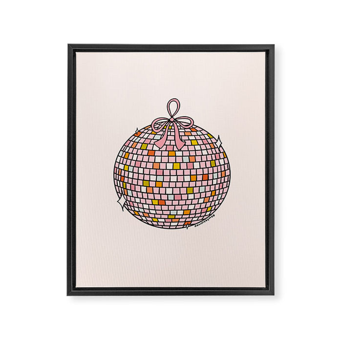 Bow Disco Ball Framed Canvas Print Gallery Image 1