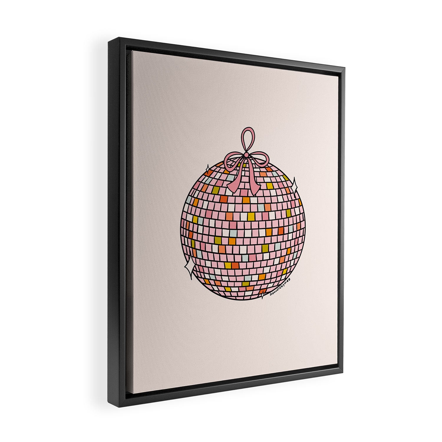 Bow Disco Ball Framed Canvas Print Gallery Image 2