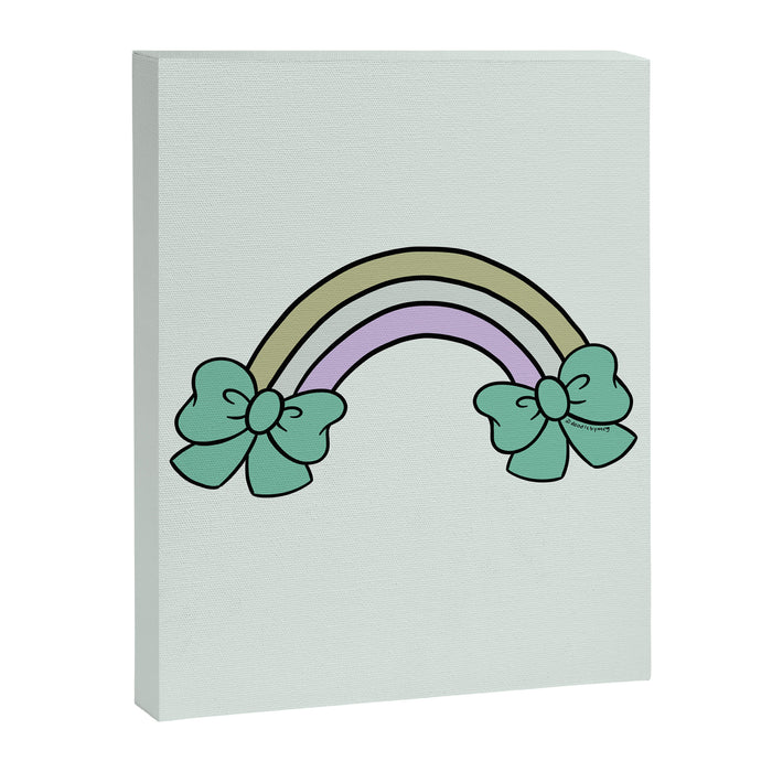 Bow Rainbow in Blue Canvas Print Gallery Image 1