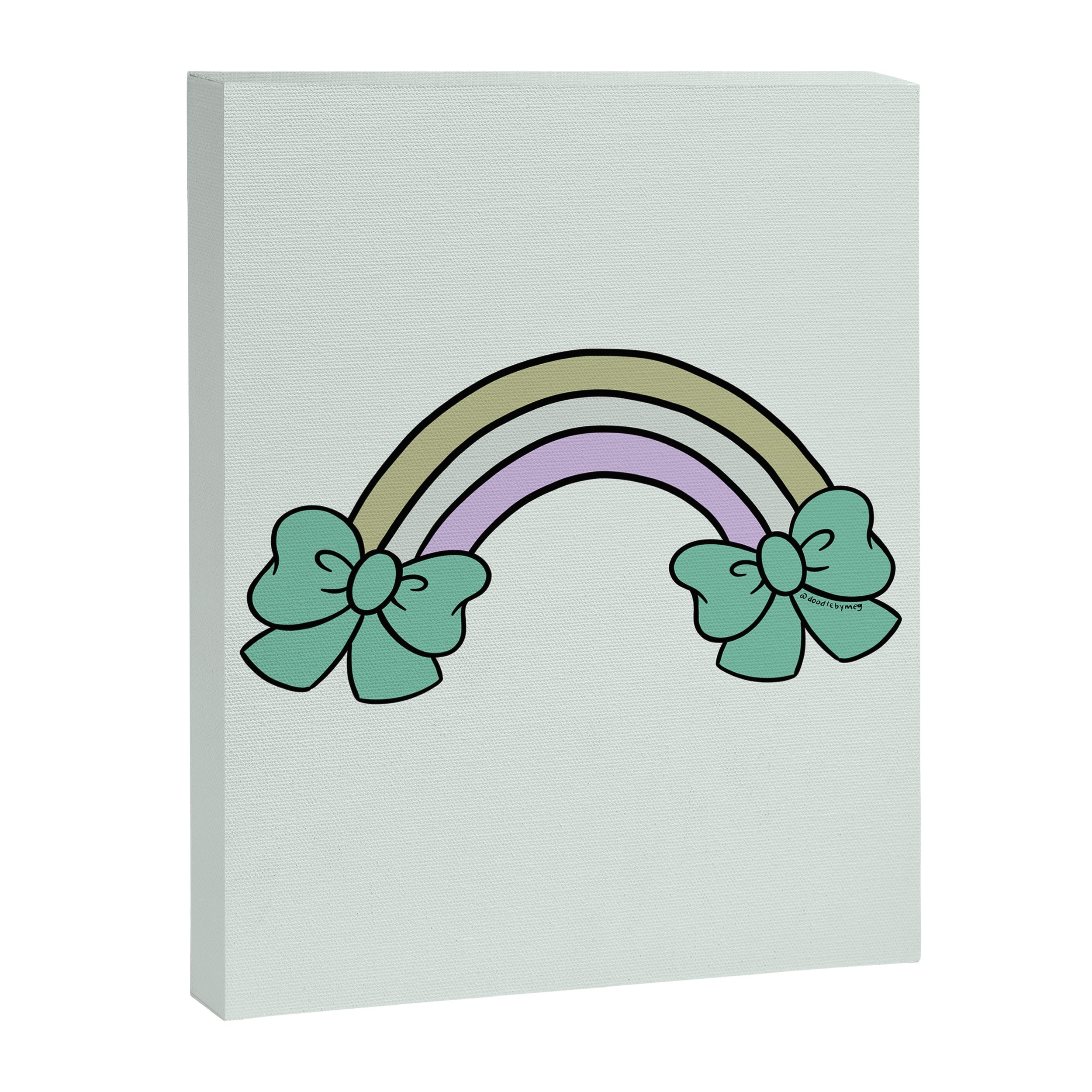 Bow Rainbow in Blue Canvas Print Gallery Image 8