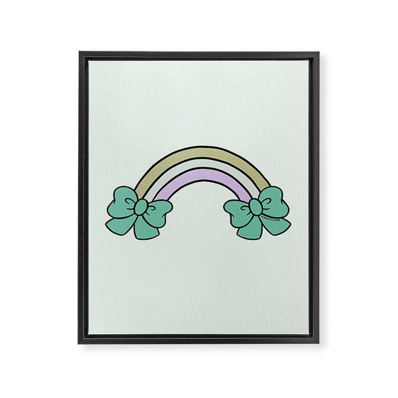 Bow Rainbow in Blue Framed Canvas Print Gallery Image 8