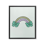 Bow Rainbow in Blue Framed Canvas Print Gallery Image 8