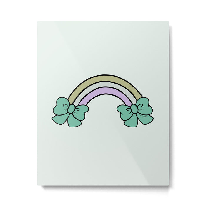Bow Rainbow in Blue Metal Print Gallery Image 1