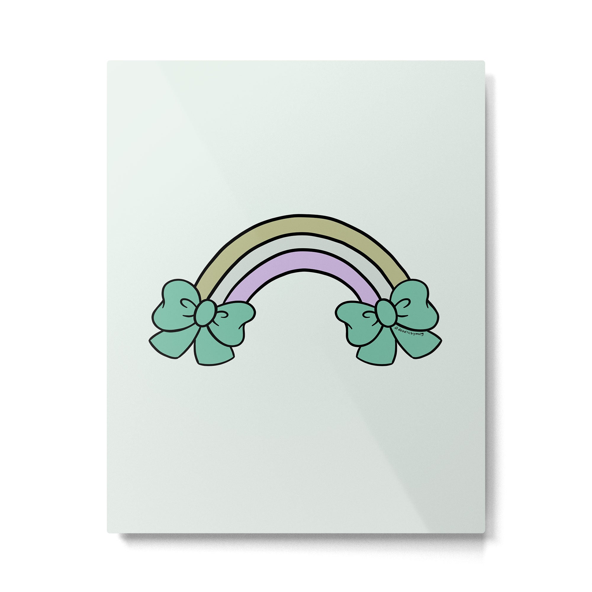 Bow Rainbow in Blue Metal Print Gallery Image 6