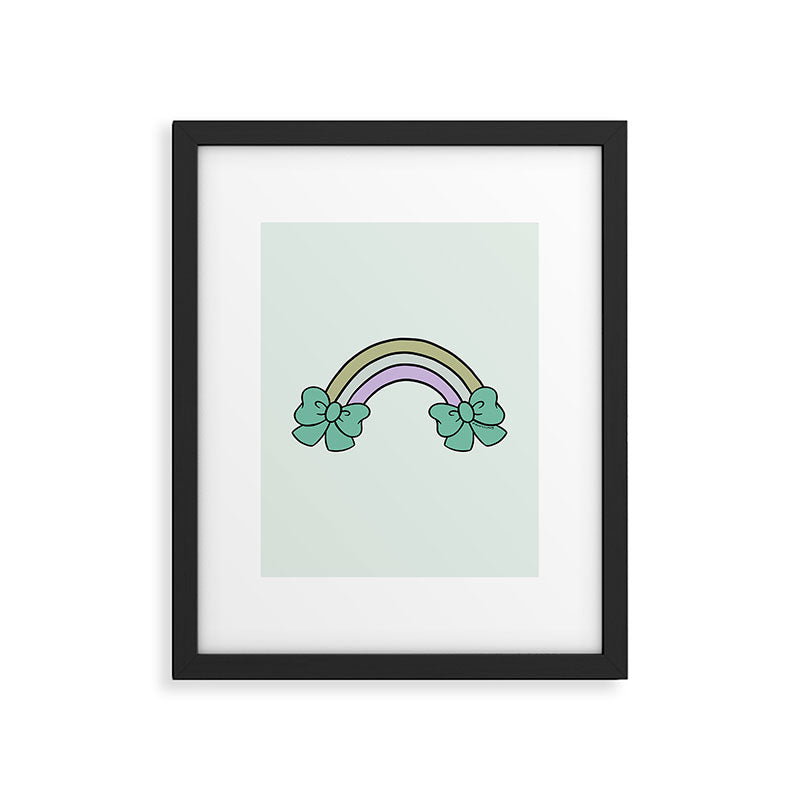 Bow Rainbow in Blue Framed Art Print Gallery Image 6