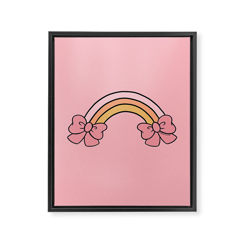 Bow Rainbow in Pink Framed Canvas Print Gallery Image 8