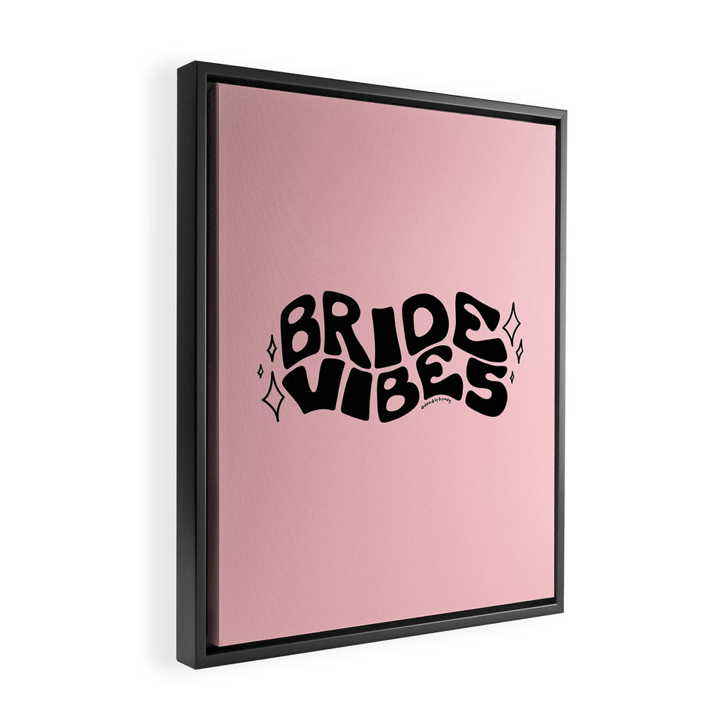 Bride Vibes in Black Framed Canvas Print Gallery Image 2