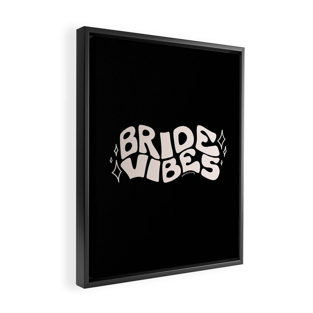Bride Vibes in Cream Framed Canvas Print Gallery Image 2