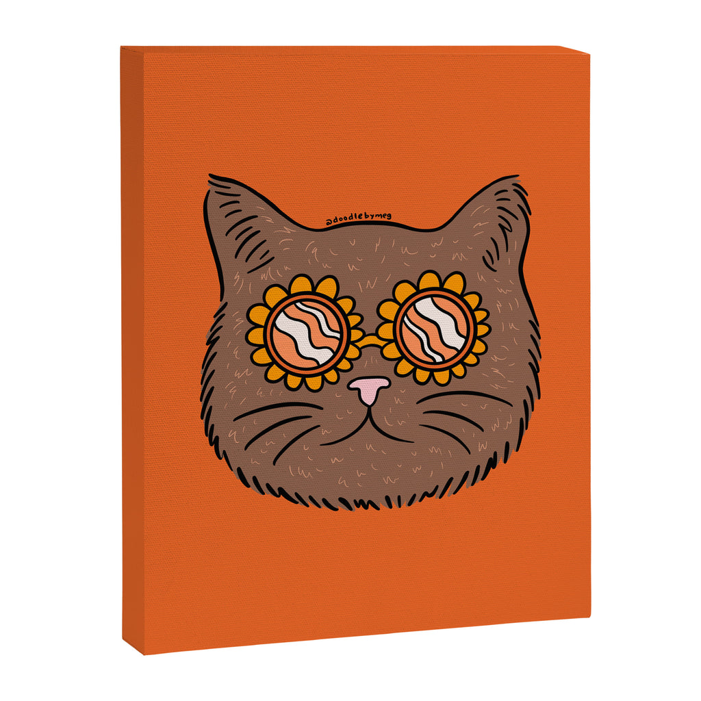 Brown Groovy Cat Canvas Print Gallery Image 8