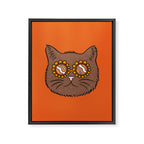 Brown Groovy Cat Framed Canvas Print Gallery Image 8