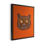Brown Groovy Cat Framed Canvas Print Gallery Image 2