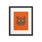 Brown Groovy Cat Framed Art Print Gallery Image 6