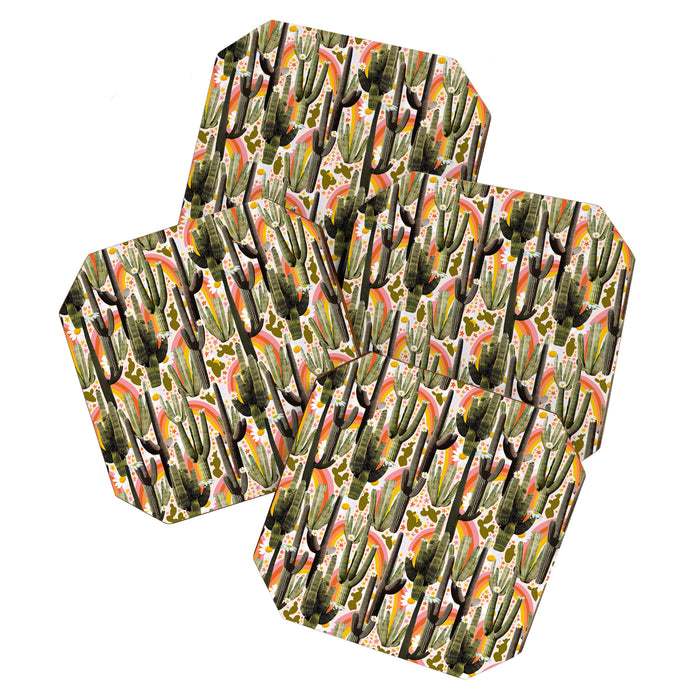 Cactus Collage Print Coaster Gallery Image 1