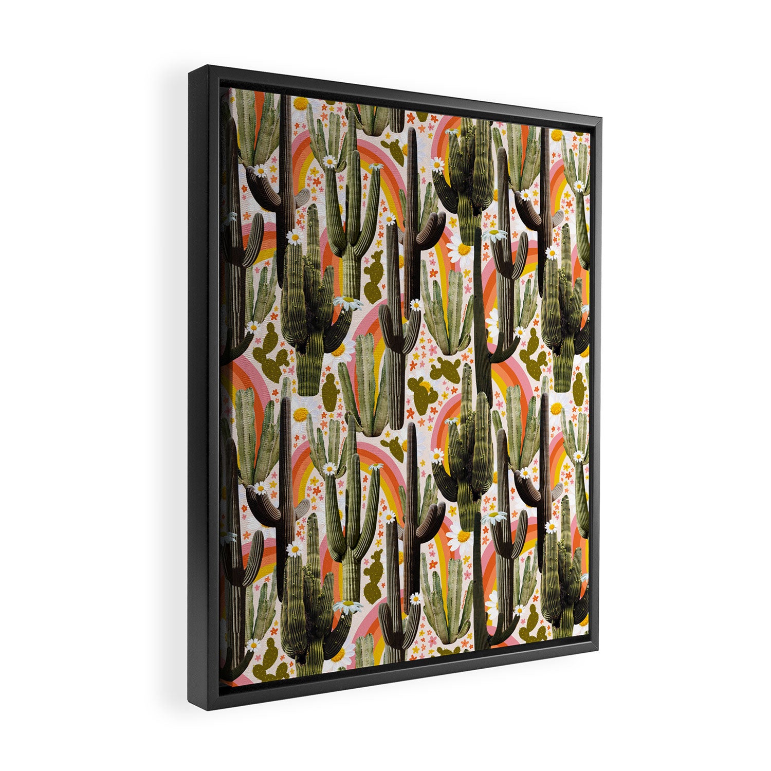 Cactus Collage Print Framed Canvas Print Gallery Image 2