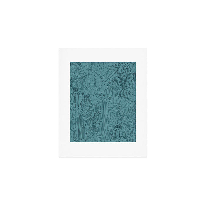 Cactus Scene in Blue Art Print Gallery Image 1