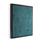 Cactus Scene in Blue Framed Canvas Print Gallery Image 2