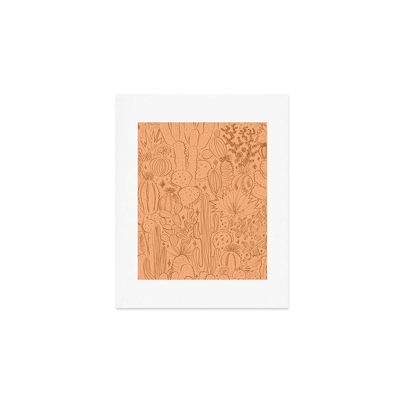 Cactus Scene in Orange Art Print Gallery Image 1