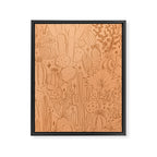 Cactus Scene in Orange Framed Canvas Print Gallery Image 8