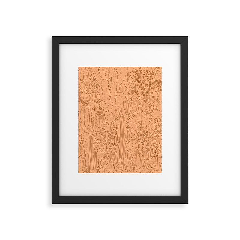 Cactus Scene in Orange Framed Art Print Gallery Image 6
