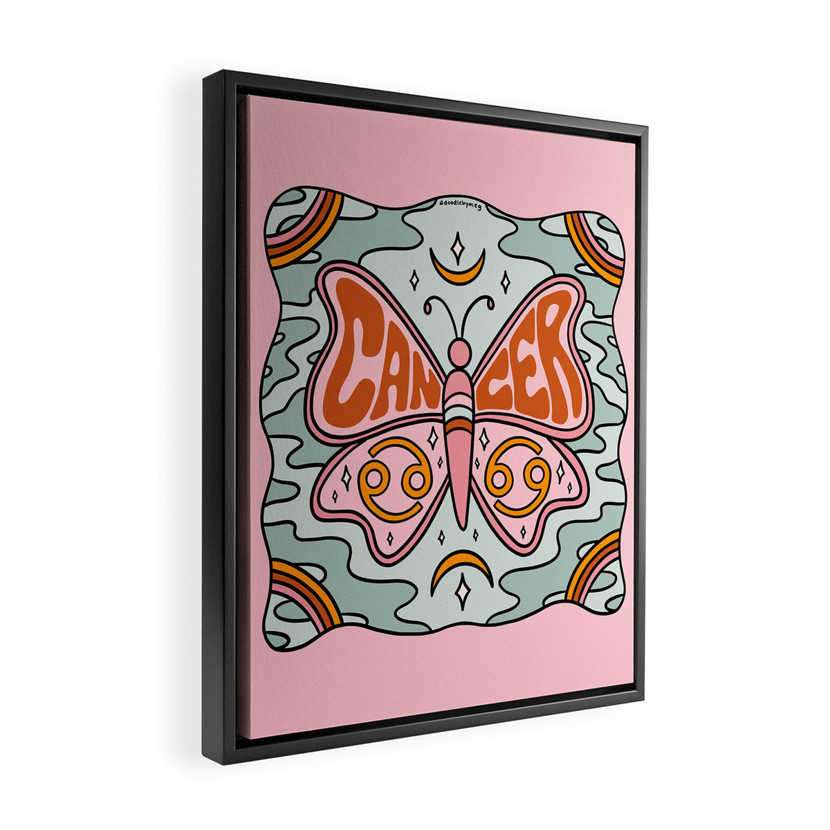 Cancer Butterfly Framed Canvas Print Gallery Image 2