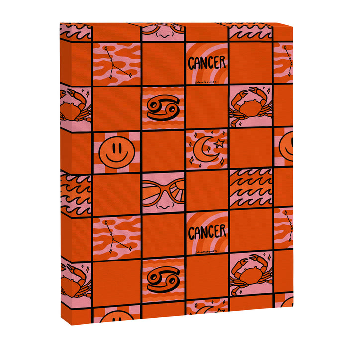 Cancer Checkered Print Canvas Print Gallery Image 1