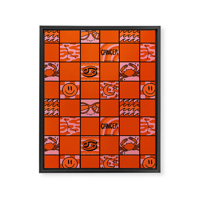 Cancer Checkered Print Framed Canvas Print Gallery Image 1