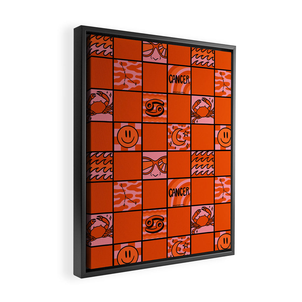 Cancer Checkered Print Framed Canvas Print Gallery Image 2