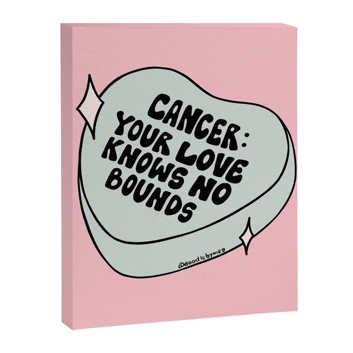 Cancer Conversation Heart Canvas Print Gallery Image 1