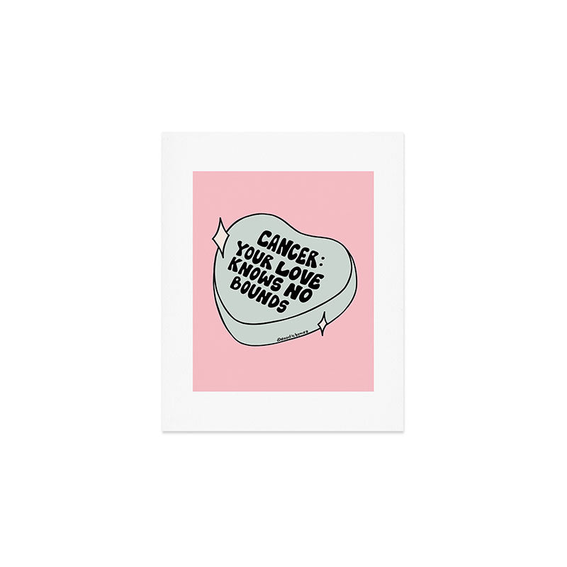 Cancer Conversation Heart Art Print Gallery Image 1