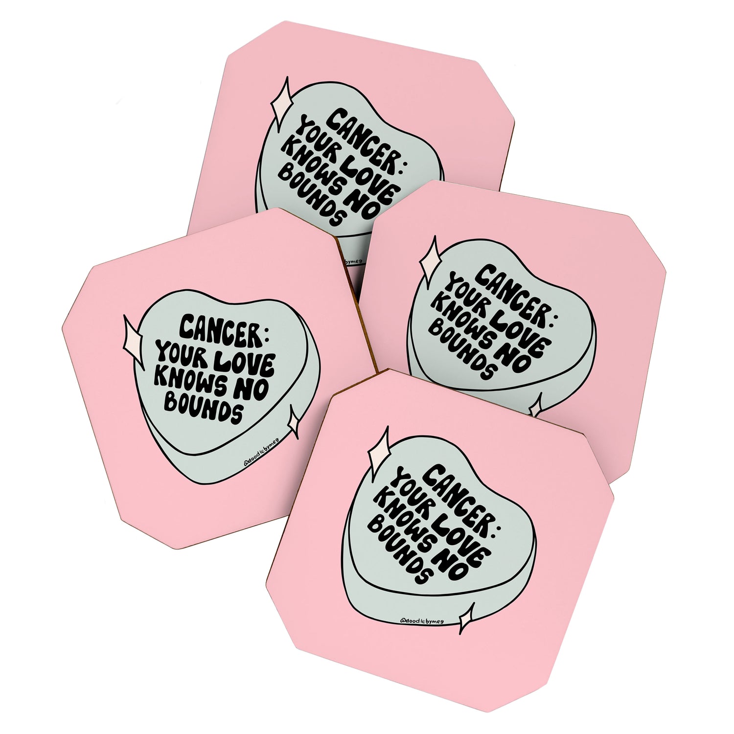 Cancer Conversation Heart Coaster Gallery Image 1