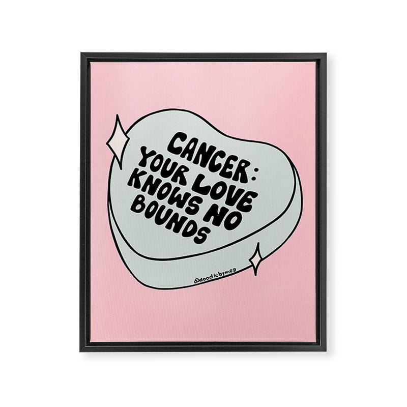 Cancer Conversation Heart Framed Canvas Print Gallery Image 8
