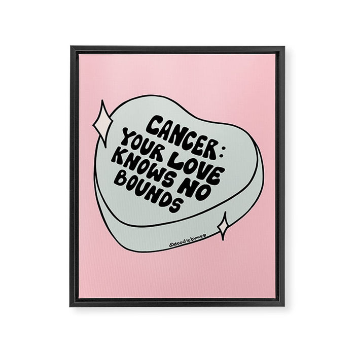 Cancer Conversation Heart Framed Canvas Print Gallery Image 1