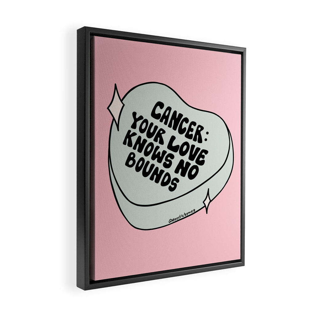 Cancer Conversation Heart Framed Canvas Print Gallery Image 2
