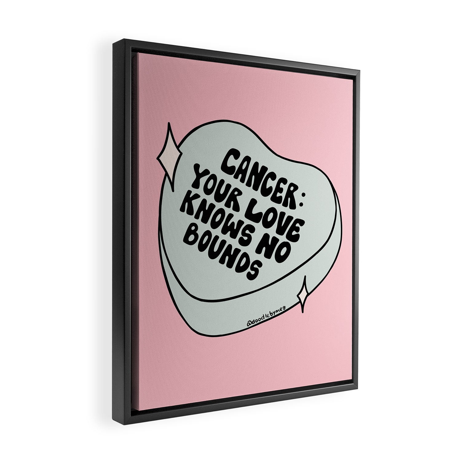 Cancer Conversation Heart Framed Canvas Print Gallery Image 2